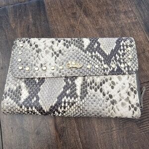 100%Leather Snake Print Wallet Made in Italy